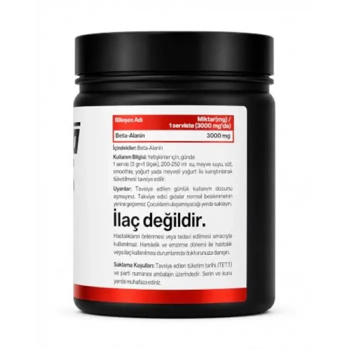 Aromasız beta alanin tozu, %100 saf içerik, 250 g