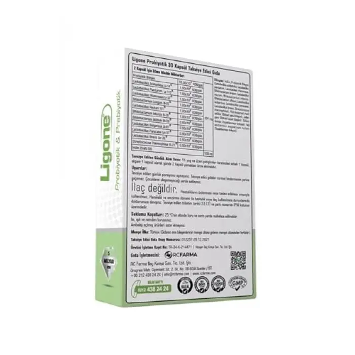 Aromasız Probiyotik, 30 Kapsül, Renkli