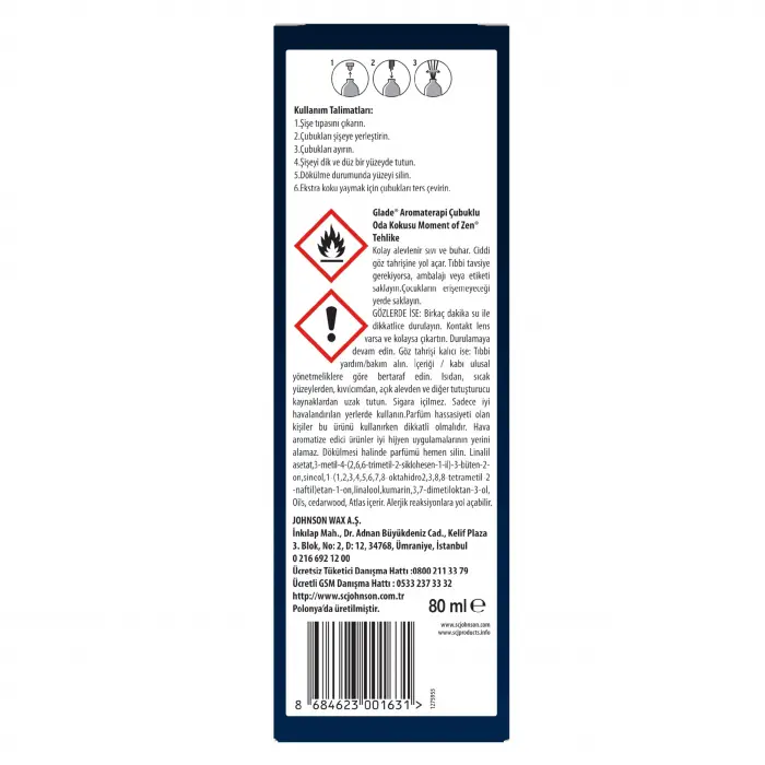 Aromaterapi Çubuklu Oda Kokusu Zen 80 ml