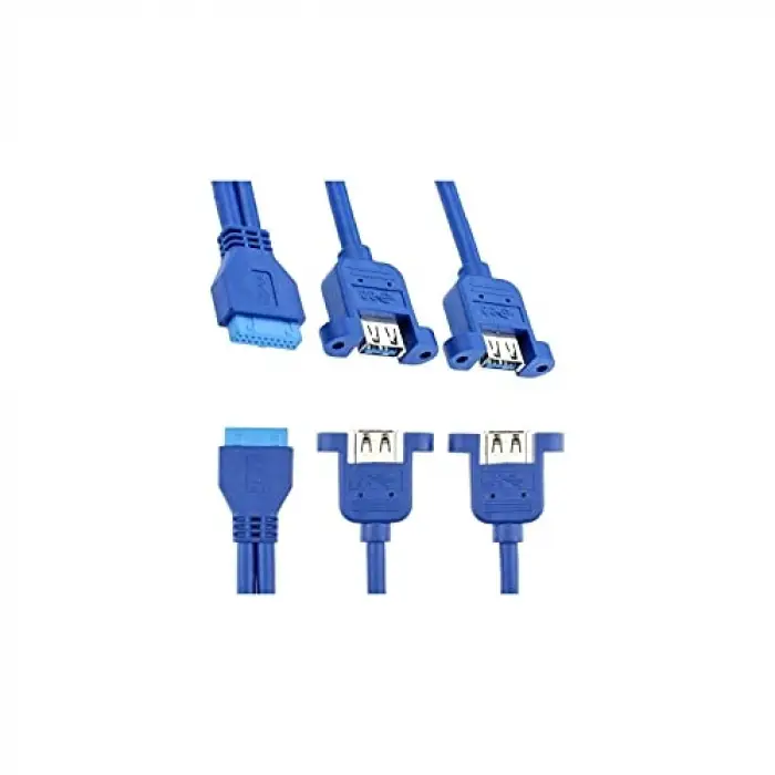 Ars 19 Pin USB 3.0 Dişi - 2x USB 3.0 Dişi Panel Tipi Kablo