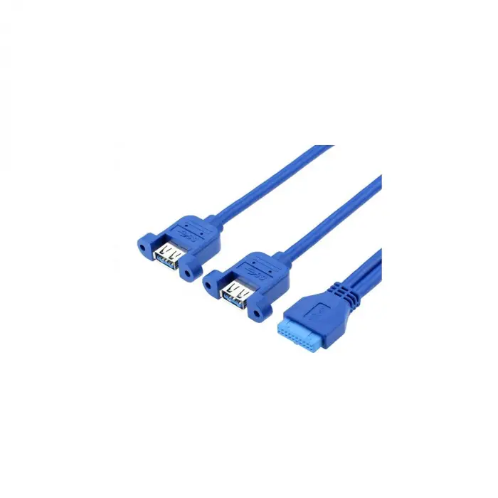 Ars 19 Pin USB 3.0 Dişi - 2x USB 3.0 Dişi Panel Tipi Kablo