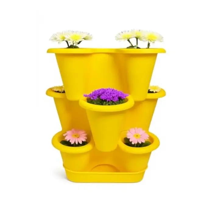 Arsimo Katlı Şanslı Yonca Tasarımlı 3 26.5 x 26.5 cm Krem Saksı