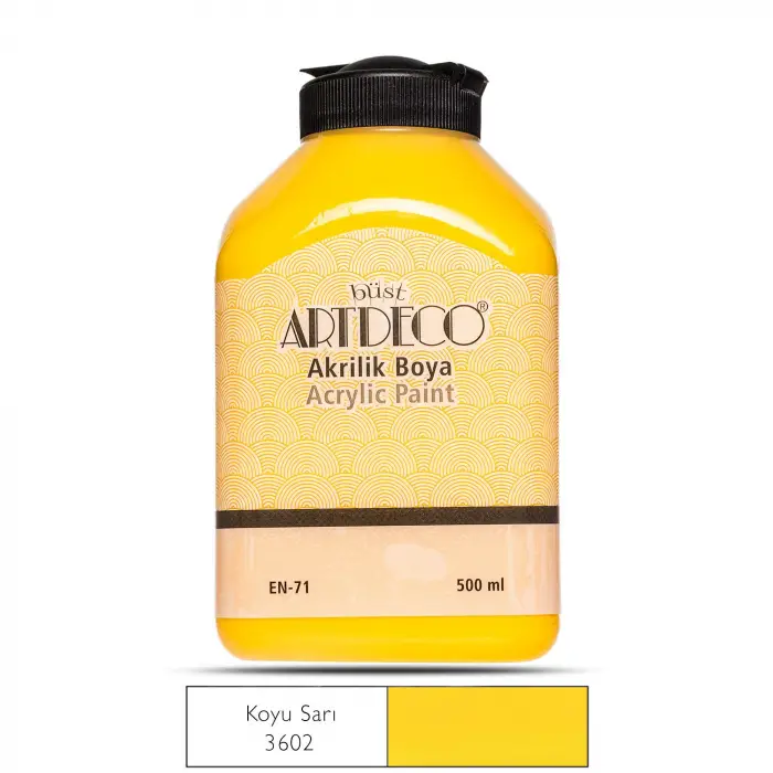 Artdeco Akrilik Boya, 500 ml, Koyu Sarı 3602