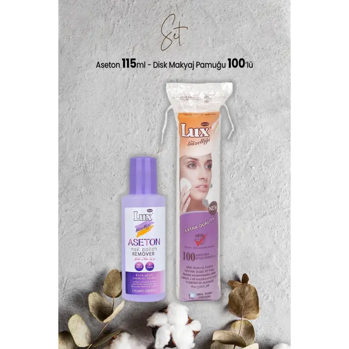 Aseton 115 ml ve Disk Makyaj Pamuğu 100lü