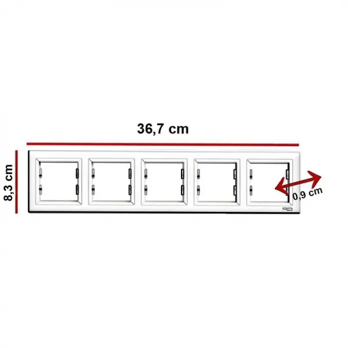 Asfora Plus Beşli Çerçeve Antrasit