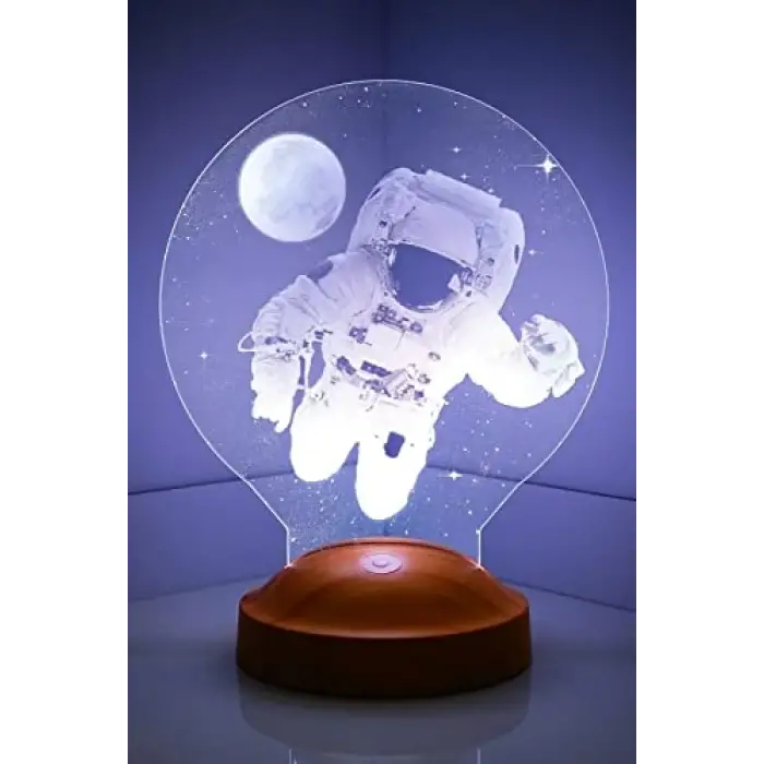 Astronot Tasarımlı 3D Görünümlü LED Lamba