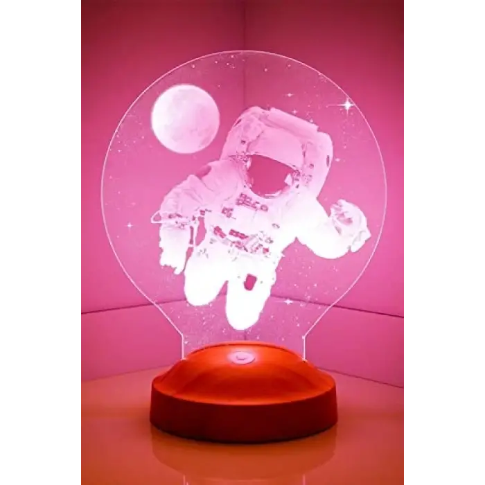 Astronot Tasarımlı 3D Görünümlü LED Lamba