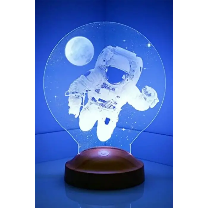Astronot Tasarımlı 3D Görünümlü LED Lamba