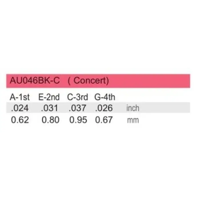 AU046BK-C/Concert Ukulele Strings - Black