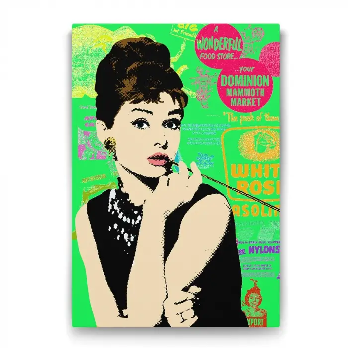 Audrey Hepburn Popart Dekoratif Tablo 70x100 cm