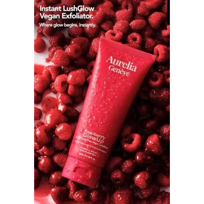 Aurelia Genève Raspberry Glowup, Instant Lushglow Vegan Exfoliator Yüz Peelingi