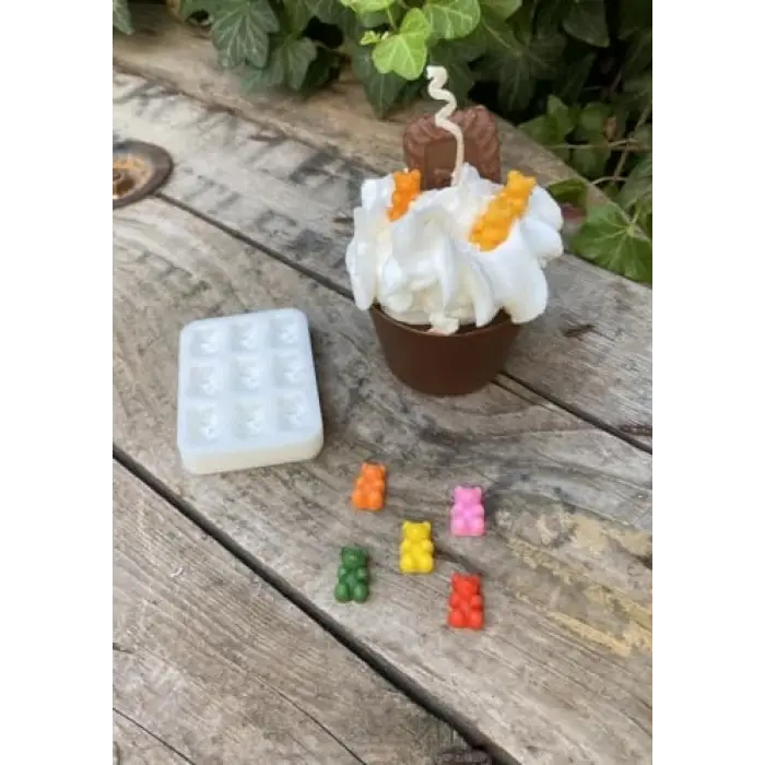 Ayıcık Jelibon Dokuzlu Mum Kalıbı (Silikon)