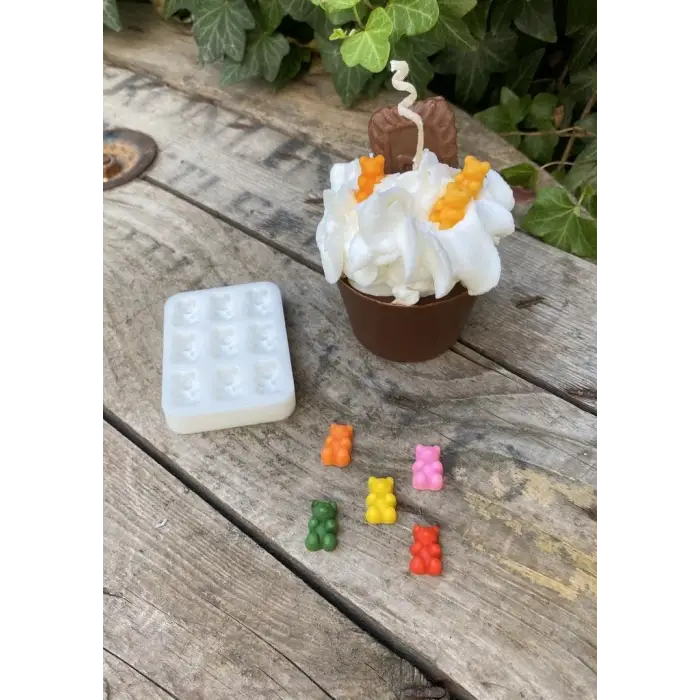 Ayıcık Jelibon Dokuzlu Mum Kalıbı (Silikon)