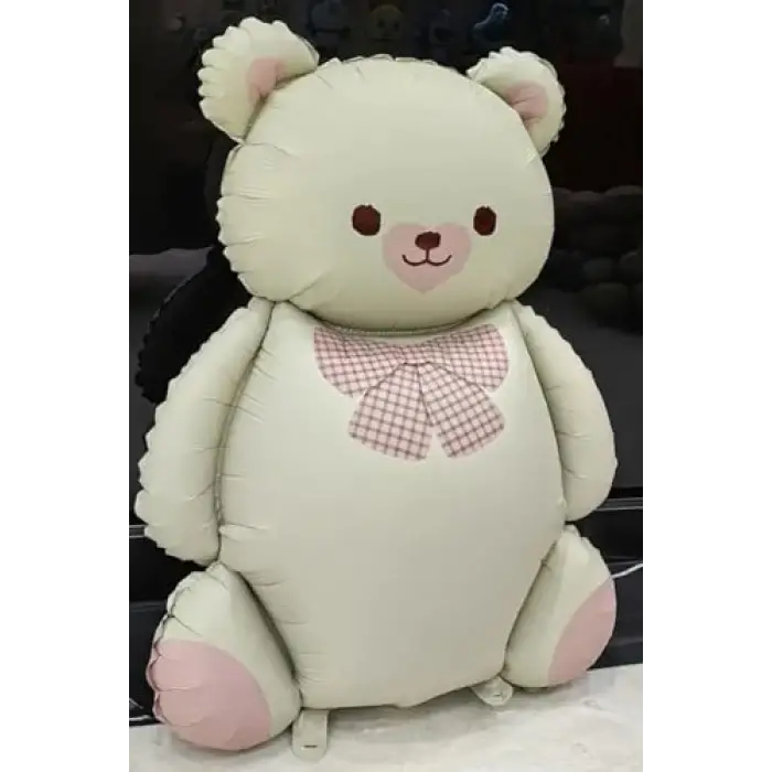 Ayıcık Teddy Folyo Balon Pembe Papyonlu