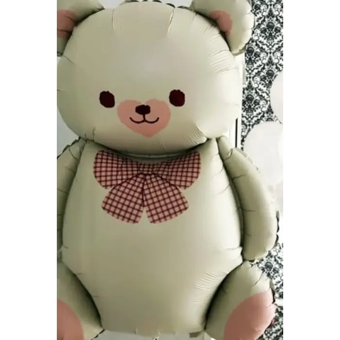 Ayıcık Teddy Folyo Balon Pembe Papyonlu