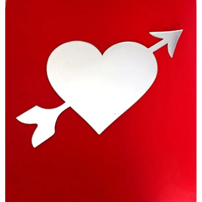 Aynalı Duvar Süsü (sticker) Kalp Şekilli