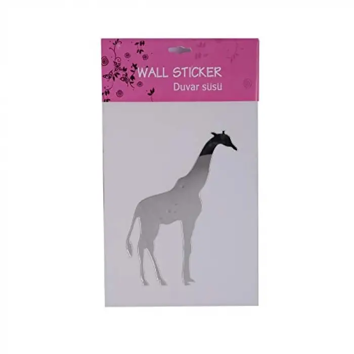 Aynalı Duvar Süsü (sticker) Zürafa Şekilli