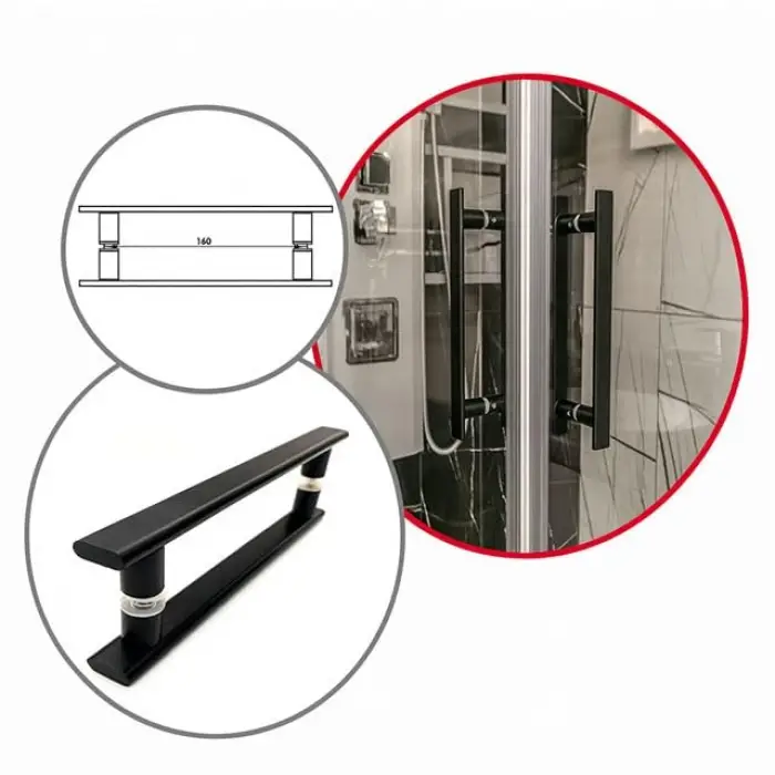 Ayrıntıshop Duşa Kabin Kapi Metal Siyah Kulp