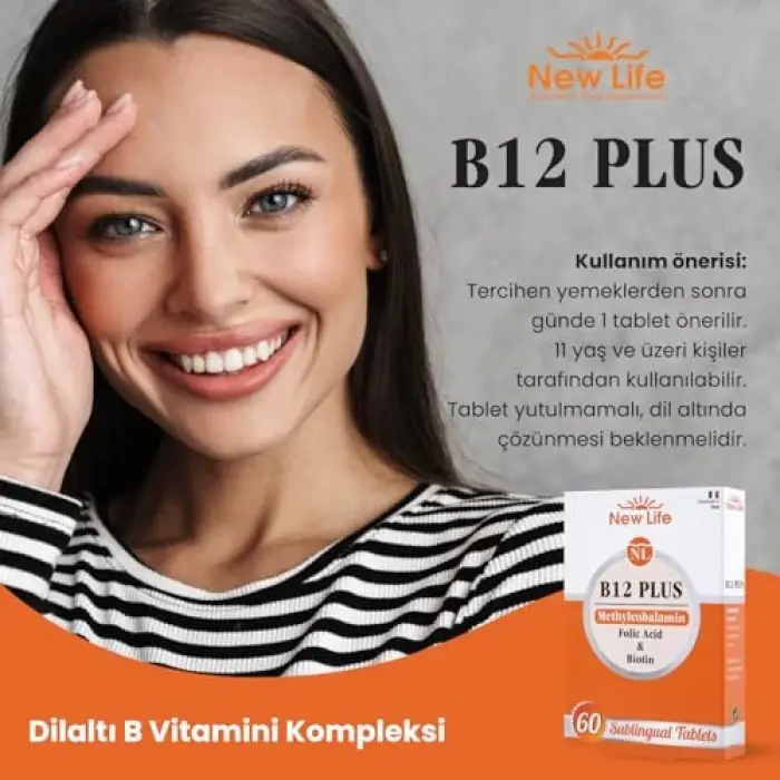 B12 Plus Methylcobalamin Folik Asit Biotin