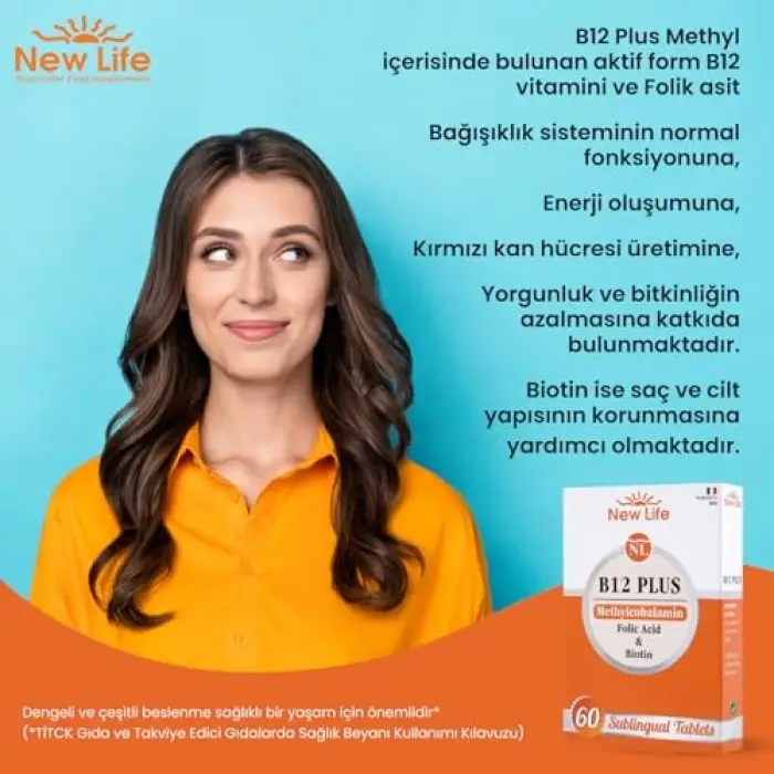 B12 Plus Methylcobalamin Folik Asit Biotin