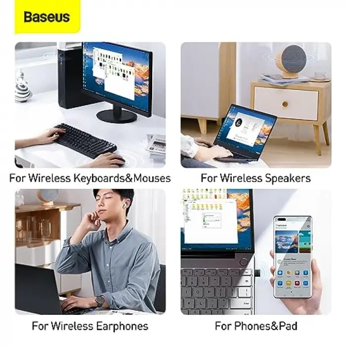 BA04 Mini Bluetooth Adaptör USB Alıcı Bluetooth 5.0 Siyah
