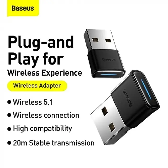 BA04 Mini Bluetooth Adaptör USB Alıcı Bluetooth 5.0 Siyah