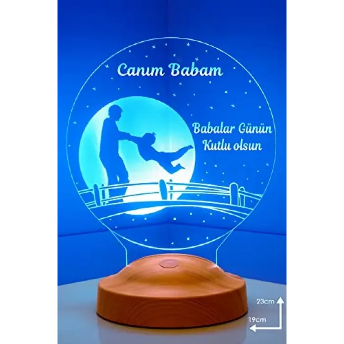 Babalar Günü Hediyesi, Canım Babam Erkek Figürlü Babalar Günü Hediyesi Led Lamba