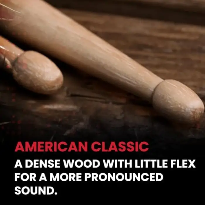 Baget (Çift) 5A Wood, Hickory, 0.565X16, Medium
