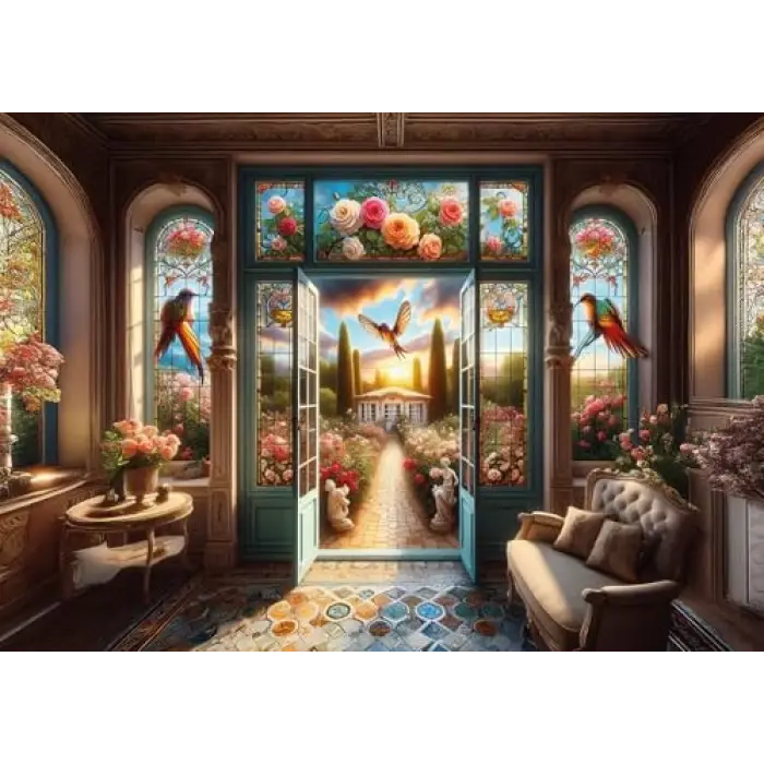 Bahara Açılan Kapı 500 Parça Puzzle