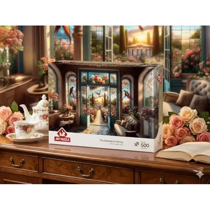 Bahara Açılan Kapı 500 Parça Puzzle
