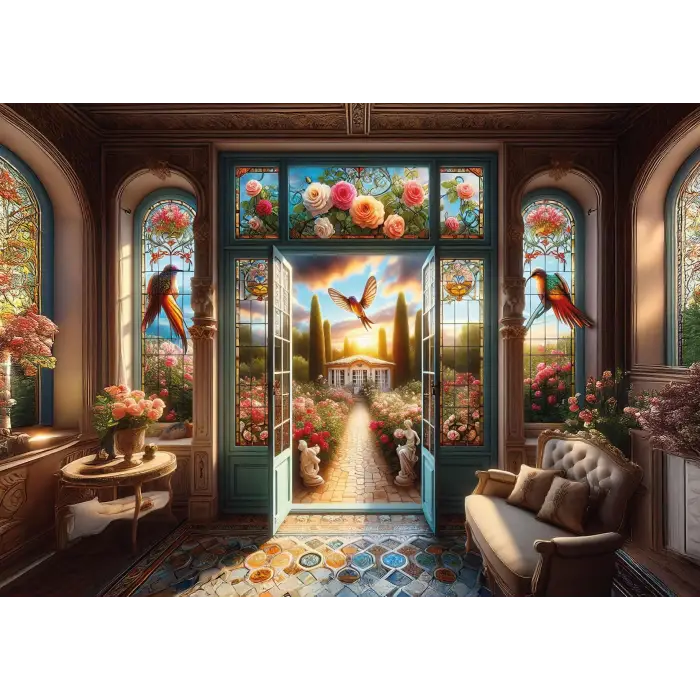 Bahara Açılan Kapı 500 Parça Puzzle