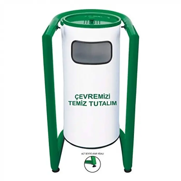 Bahçe U Tipi Boyalı Çöp Kovası-1704