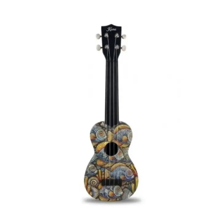 Balık desenli kapaklı soprano ukulele