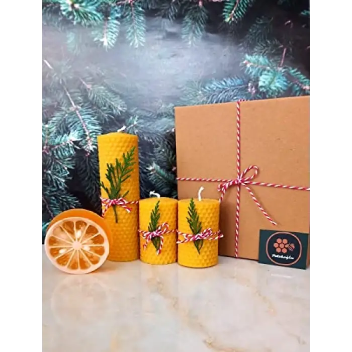 Balmumu Mum, Bodrum Gliserinli Bitkisel Sabun, Beeswax Candle Set
