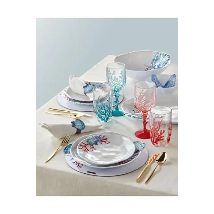 Bambu Beyaz Melamin Servis Tabağı 43 Cm