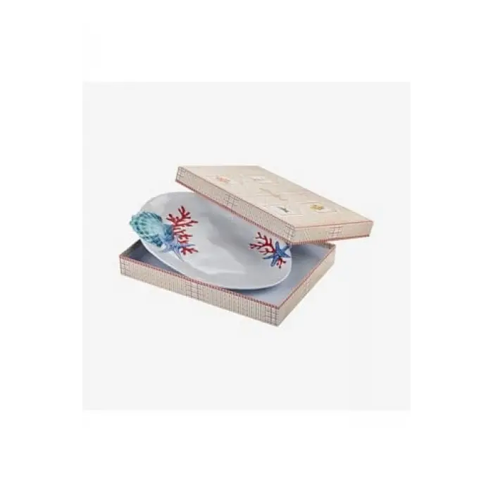 Bambu Beyaz Melamin Servis Tabağı 43 Cm
