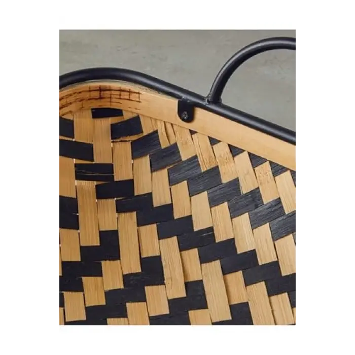Bambu Dekoratif Tepsi, Natural-Siyah