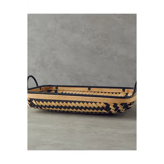 Bambu Dekoratif Tepsi, Natural-Siyah