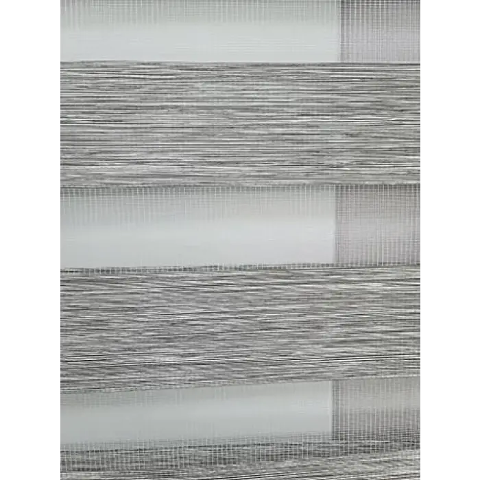 Bambu Kumaş Stor Zebra Perde, Sert Plastik Kasalı, 150x200, Gri