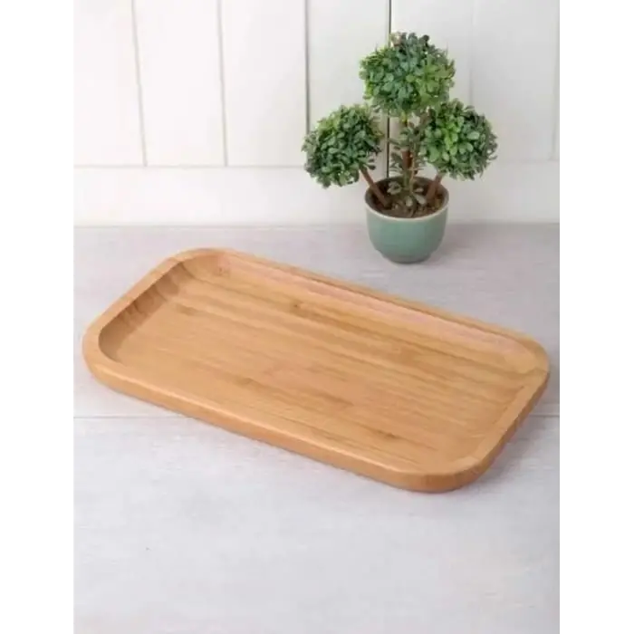 Bambu Lüks Dikdörtgen Servis 25 * 14 cm Sunum Tabağı