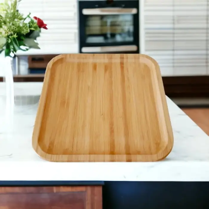 Bambu Lüx Kare Servis 20 * 20cm, Bambu Sunumluk & Çerezlik Kare Sunum Tabağı