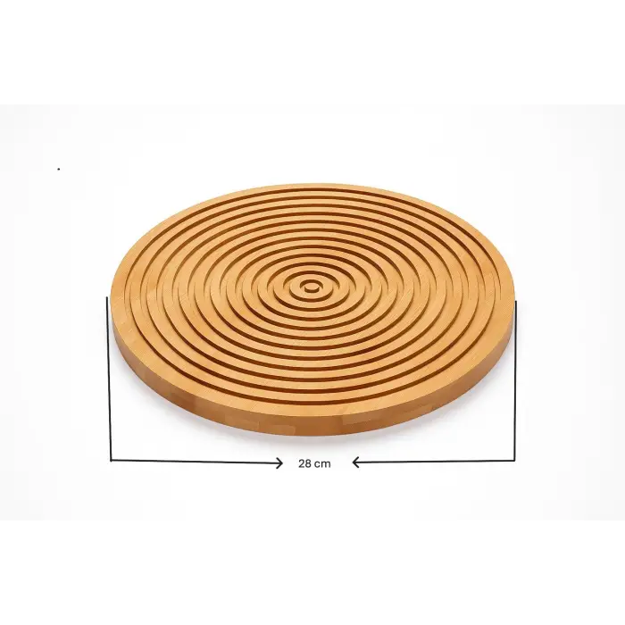 Bambu Oluklu Peynir Sunum Tahtası,28 cm,Lüx Bambu Sunum Tabağı,Velor Home.