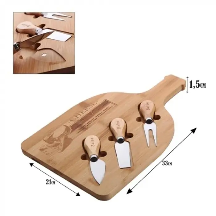Bambu Peynir Sunum Tabağı 4 Parça, 33 cm*21 cm*1.5 cm