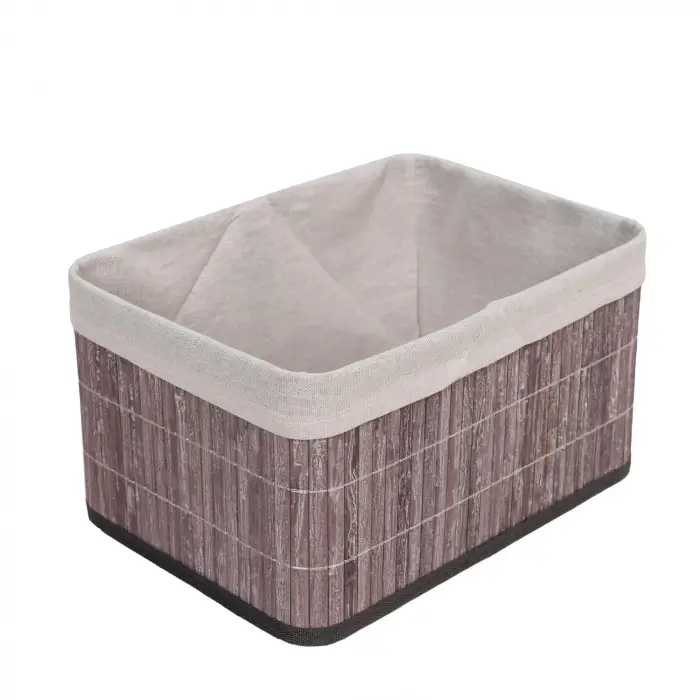 Bambu Saklama Organizeri, Derin Boy, Gri, 32x23x17 cm