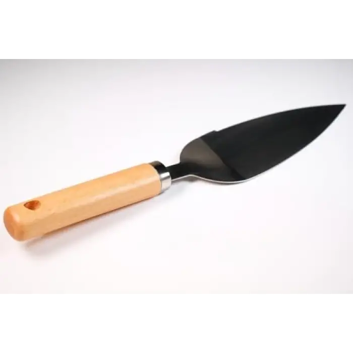 Bambu Saplı Paslanmaz Çelik Pasta Servis Spatulası, Tırtıklı Kenarlı