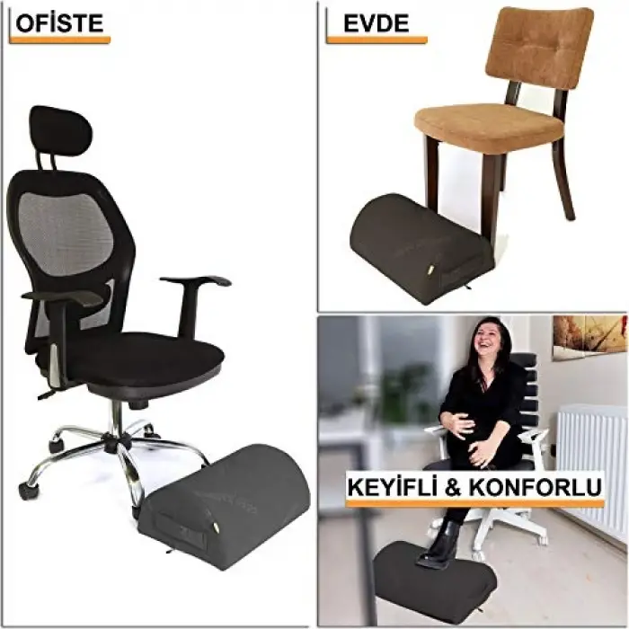 ™ Bambu Serisi | Masa Altı Ayaklık Yastık | Siyah Renk