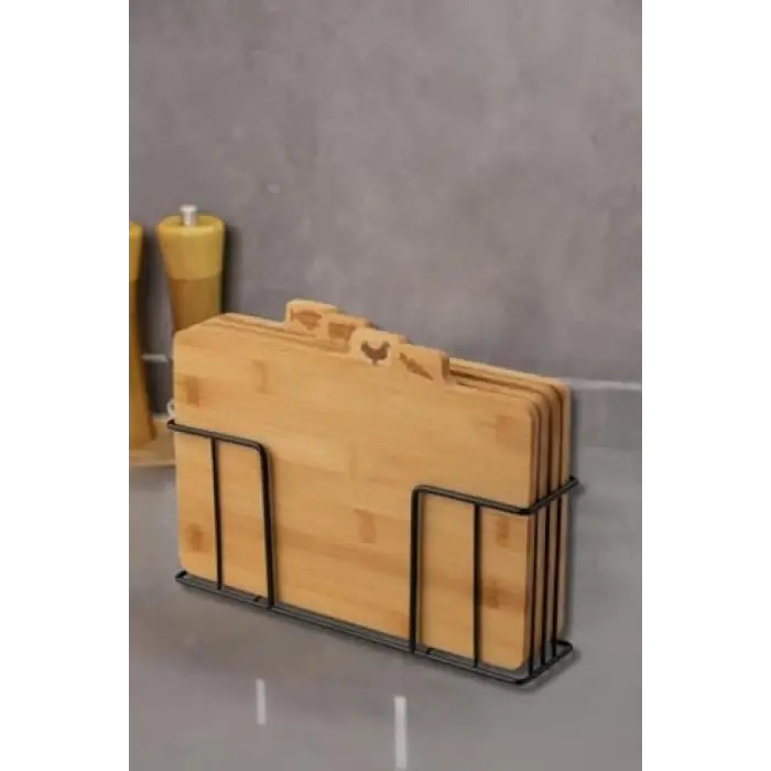 Bambu Standlı Kesme Tahtası 4lü Set - M7B11
