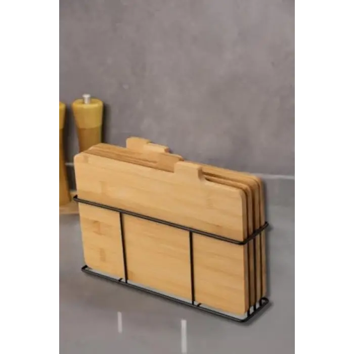 Bambu Standlı Kesme Tahtası 4lü Set - M7B11