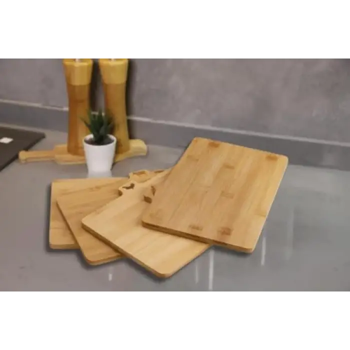 Bambu Standlı Kesme Tahtası 4lü Set - M7B11