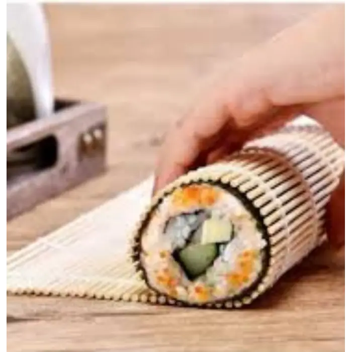 Bambu Sushi Sarma Hasırı 24x24 cm | Doğal Bambu Sushi Mat | Sushi Maker için Rulo Sarma Matı | Evde Sushi Yapımı İçin Pratik Mutfak Aleti